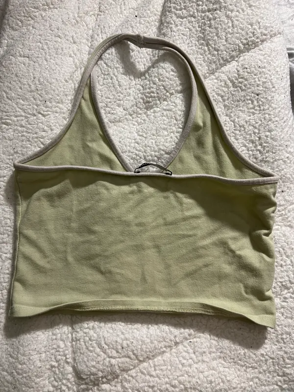 Brandy Melville Lime Green Halter Crop Tank - Image 2