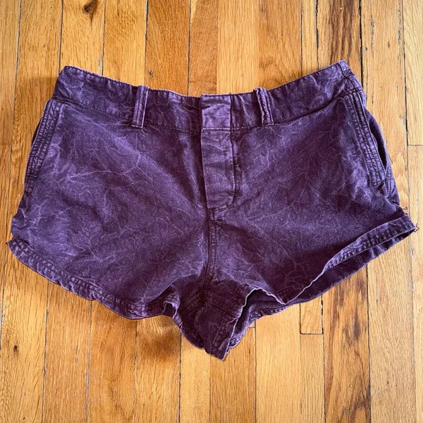 FREE‎ PEOPLE Burgundy Purple Low Rise Shorts size 30 - Image 2