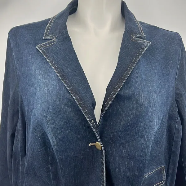 Vintage Casual Corner timeless denim jacket 1X Blue - Image 2
