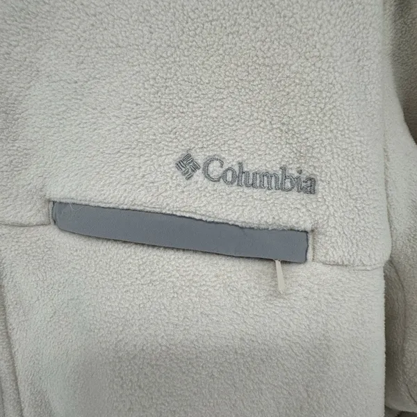 Columbia Fleece Jacket Women's XL Ivory Mountain Crest Full Zip Pockets - Image 5