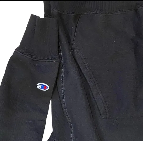 Champion Black White Sweatshirt Original L Athletic Hoodie Retro - Image 3
