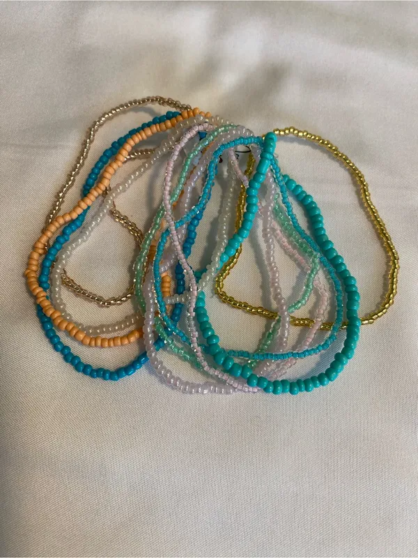 Festival Vibrant 10 Strands Boho Coastal Beach Vibes Stretch Bracelet - Image 3
