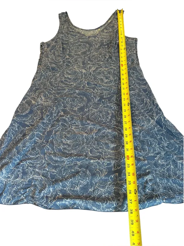 Toad And Co Sunkissed Cutout Dress Blueberry Batik Floral Print Womens Large - Image 11