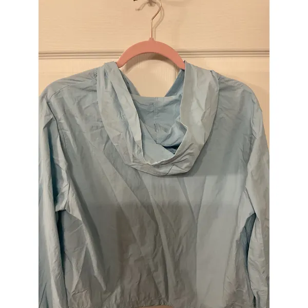 Sadie & Sage Baby Blue Sport Spice Nylon Hooded Windbreaker Jacket, M - Image 5