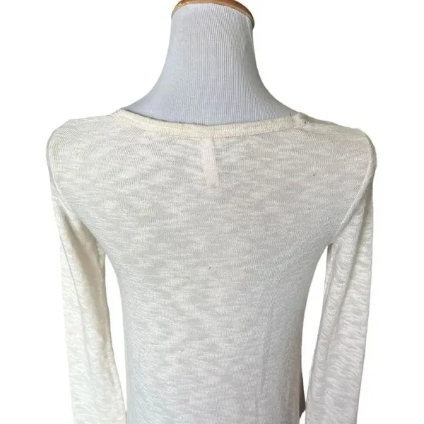 Womens Xhiliration Ivory Lace Overlay Heathered Long Sleeve Blouse Top - Sz S - Image 3