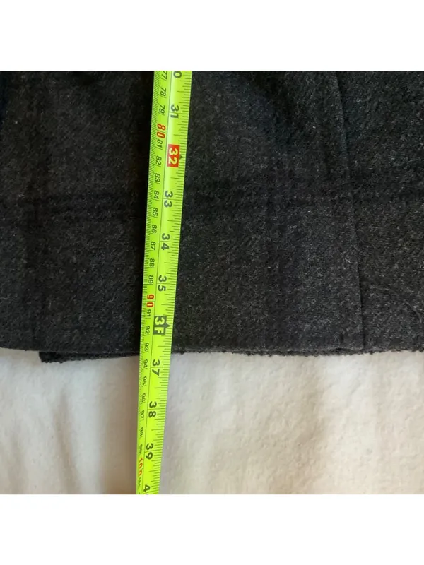 JONES NEW YORK women plaid wool gray black coat SZ12 bust42 - Image 6