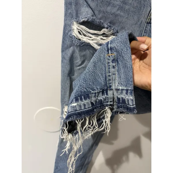 We The Free Free People Straight Leg Distressed Jeans High Rise 28 M - Image 5