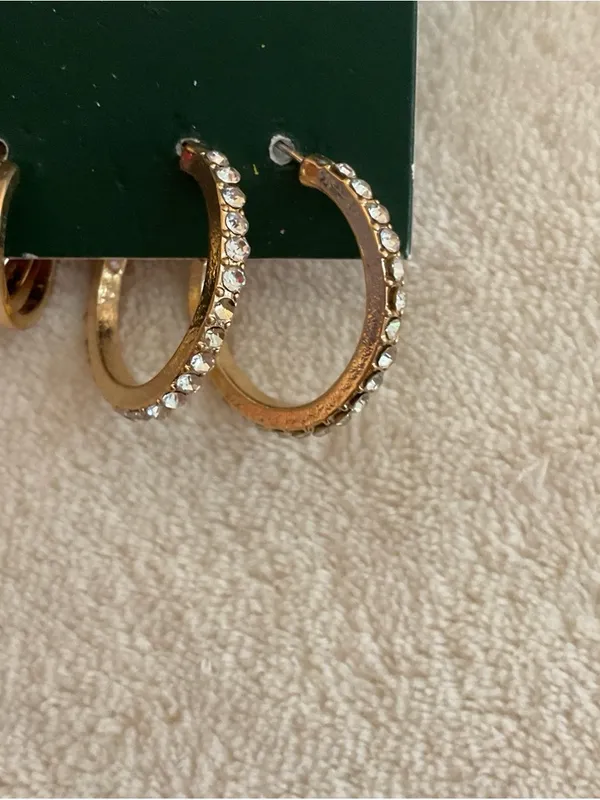 wild fable Gold and Pearl Hoop Earring Trio - Image 4