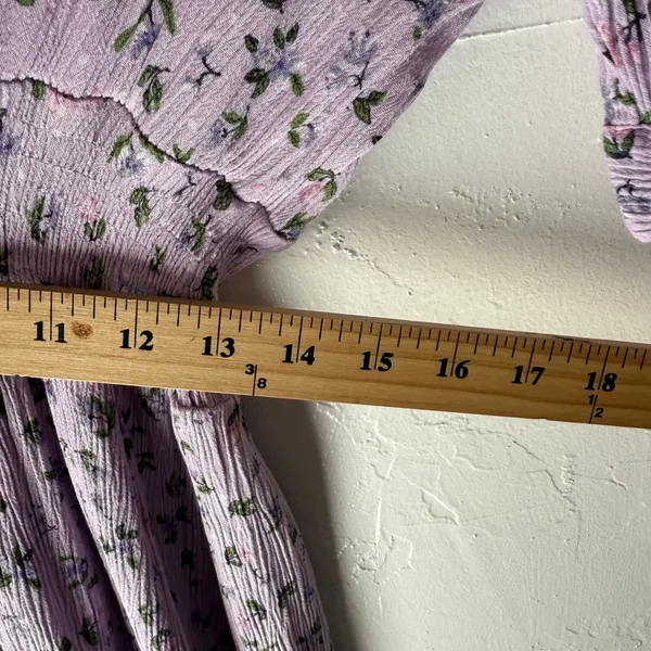 Reborn J Large Purple Floral Cottage Smocked Babydoll Midi‎ Dress Kentucky Derby - Image 8