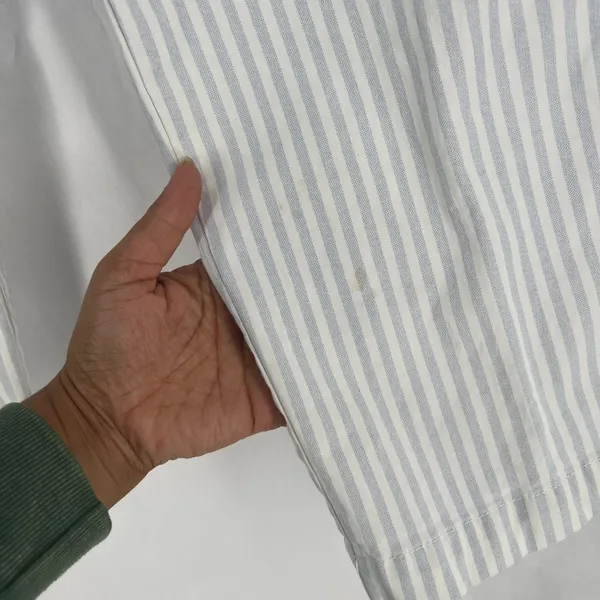 Gap Slim City Cropped‎ Pants Womens 8 White Blue Striped Cotton Tapered Leg - Image 15