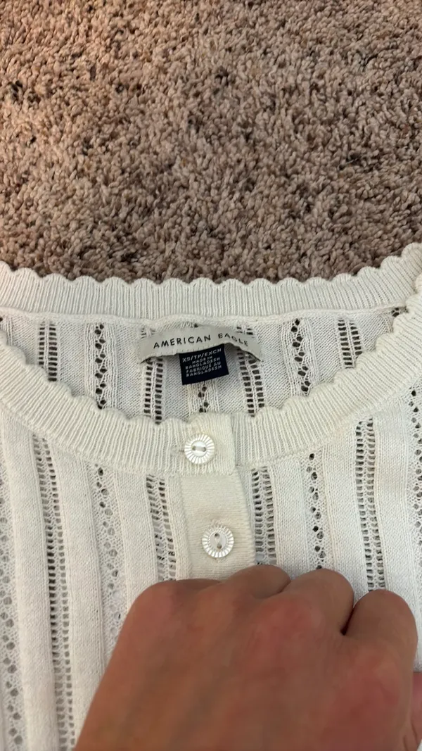American Eagle Outfitters long sleeve rived top - Image 6