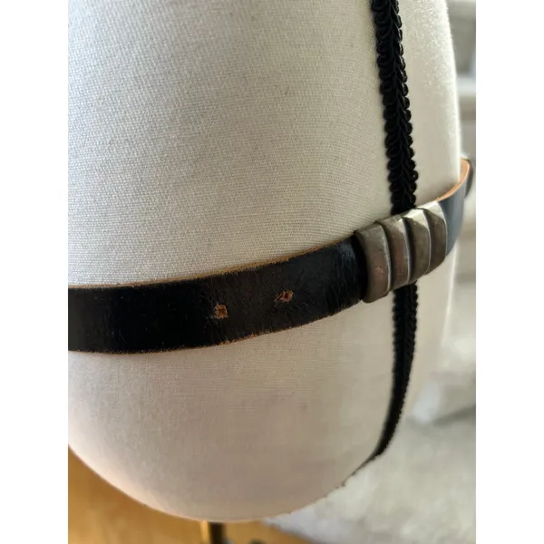 Vintage Black Metal Studded Southwestern Western Aztec Tribal Leather Belt (34) - Image 5