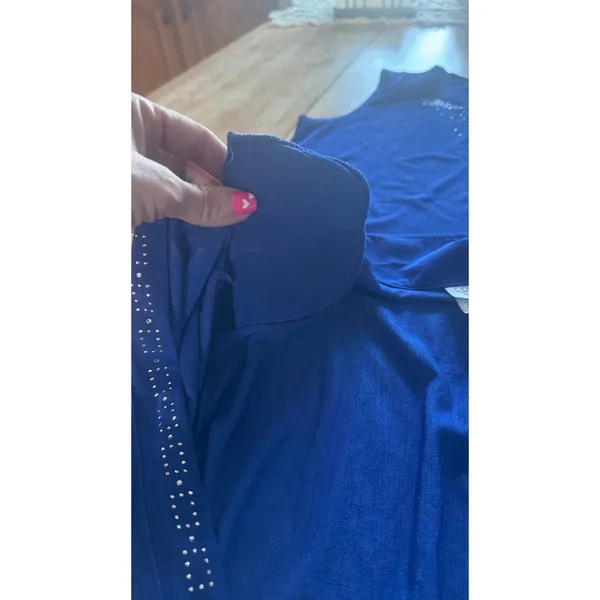 C.O.C. USA Royal Blue Rhinestone Maxi Dress and Jacket Set XL‎ - Image 5