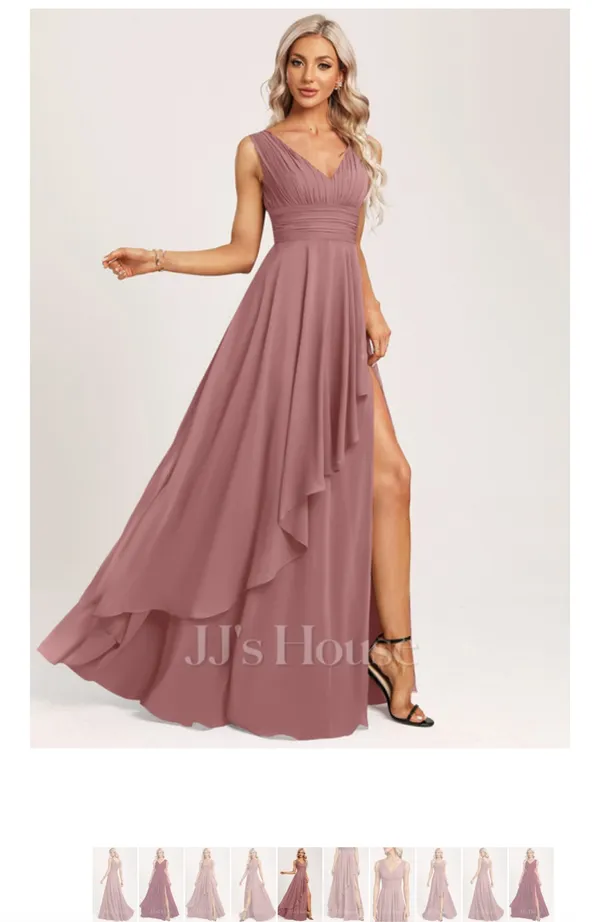 JJ's House Dusty Pink Long Wedding Guest Dress - Image 6