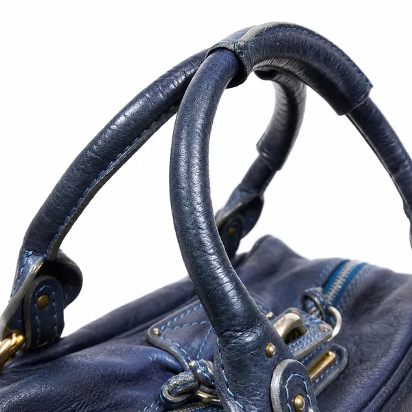 CHLOE Paddington Navy Blue Leather Tote Hand Bag w/ Padlock - Image 4