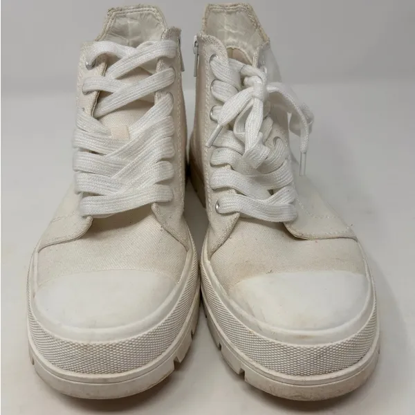 Unr8ed Women's White High Top Zip Up Sneakers Size‎ 8 - Image 2