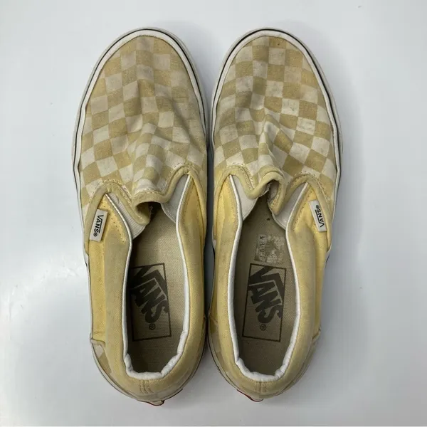 Vans‎ yellow checkered slip on sneakers unisex sizing - Image 5