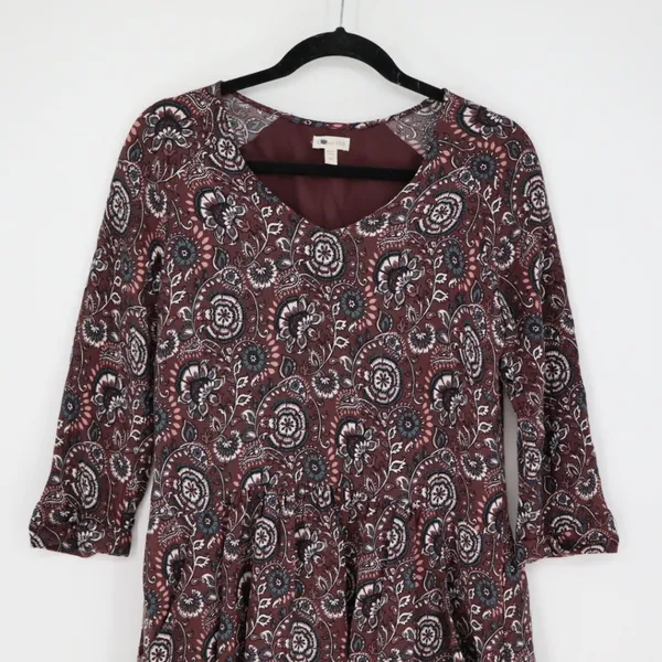 Garnet Hill Women's Floral Paisley Pocket Boho Dress Woman Plus Size 6 Western‎ - Image 2