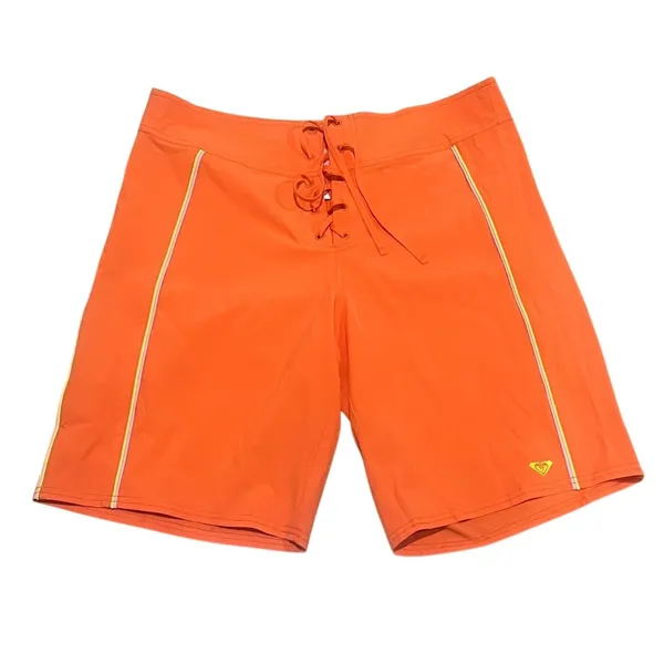 Roxy Womens Boardshorts Size L Orange Longline Lace-Up Surf Beach - Image 2