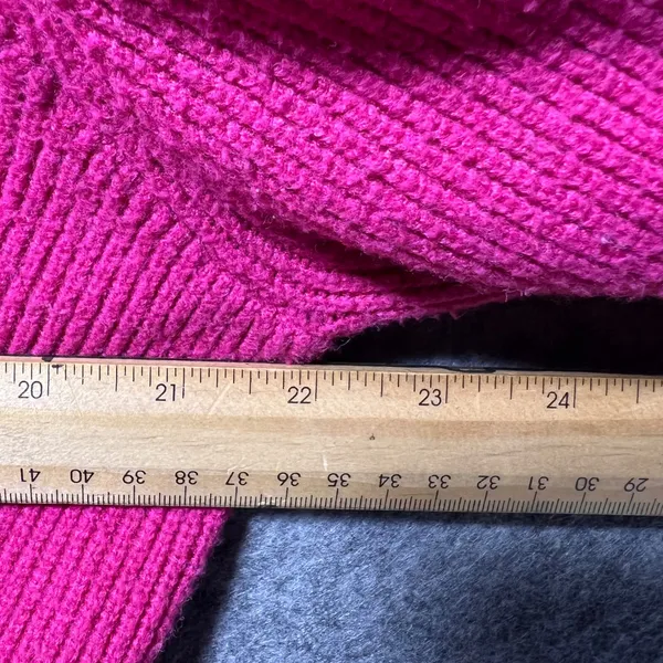 Elodie Sweater Bright Pink Ribbed Knit Crew Neck Long Sleeve‎ Top Large - Image 5