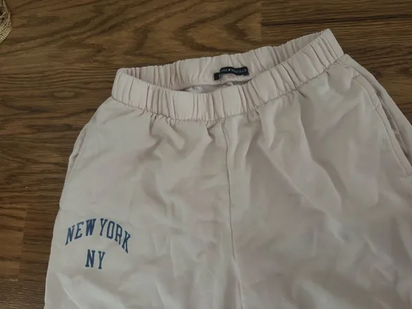 pink new york cuffed brandy melville sweatpants - Image 2