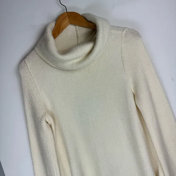 Anthropologie Akemi Kin Wool Alpaca Turtleneck Sweater Sz Small Fringe Trim - Image 5