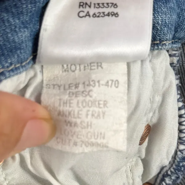 MOTHER Looker Ankle Fray Skinny Jeans in Love Gun Blue Size‎ 25 - Image 13