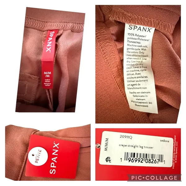 NEW SPANX Carefree Crepe Trouser Straight Wide Leg Sedona Size Medium Petite - Image 13