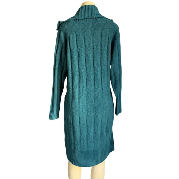 NWT Pink Rose Long Cable Knit Button Front Duster Cardigan Dress Coatigan S - Image 2