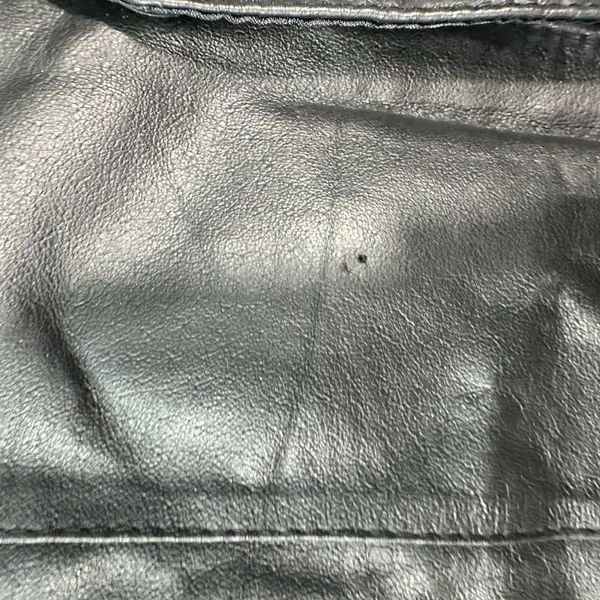 Vintage Wilda Black Genuine Leather Vest Motorcycle Riding Vest Size M EUC - Image 5