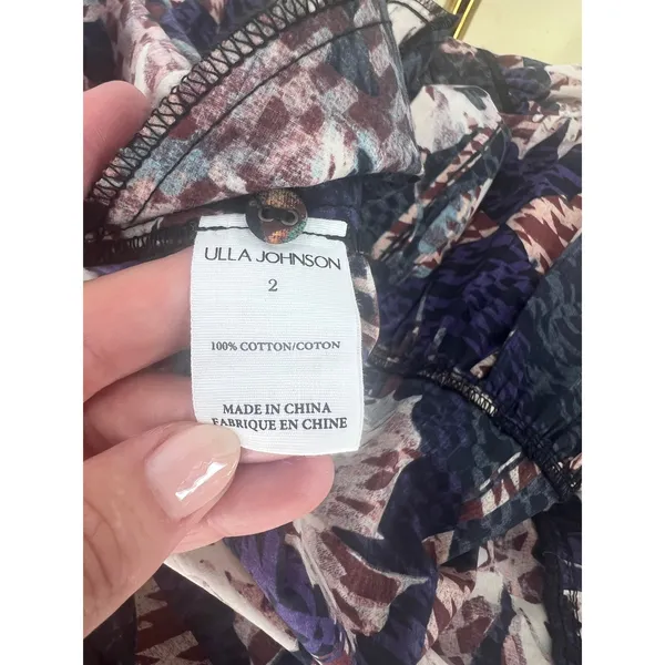 Ulla Johnson Joan Lupine Floral Ruffle Tiered Cotton Dress Size 2 - Image 14