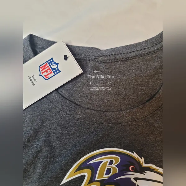 Nike Ravens Baltimore Women's Heather Gay Fashion Tri-Blend T-Shirt Size:S - Image 5