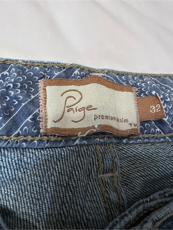 Paige Laurel Canyon Bootcut Women’s Blue Embroidered Jeans - Size 32 - Image 10
