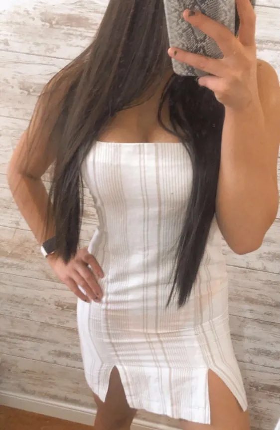 Neutral Striped Dress - Image 2