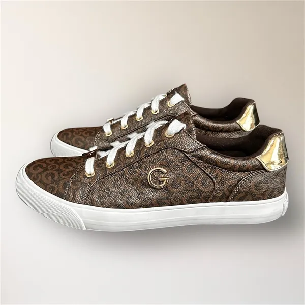 GBG Los Angeles 8.5M Brown Gold Monogram Sneakers‎ Metal Logo GGONARINJR Casual - Image 4