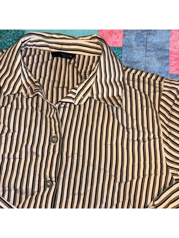 ZARA Striped $45 Woman’s XS Dress or Casual Button-Up Shirt Flow XS - Image 3