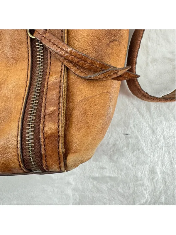Vintage Y2K Fossil Bag Camel Brown Genuine Leather Butter Soft Shoulder Hobo - Image 5