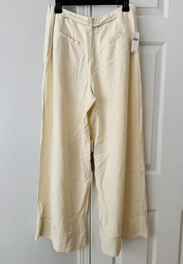 Anthropologie Linen Blend City Beach Trouser Pants, Size 6 - Image 11