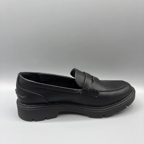 A New Day Chunky Penny Loafers Size 9.5 Black Faux Vegan Leather Dark Academia - Image 5