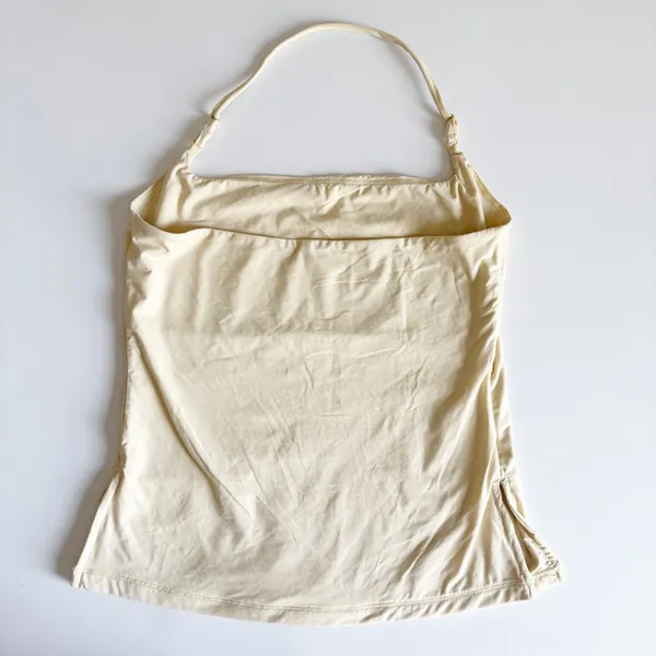 SUUKSESS Womens Butter Yellow Buttery Soft Minimalist Y2K Halter Neck Tank Top S - Image 5