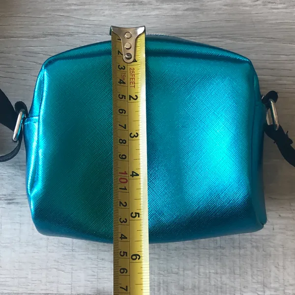 Metallic Blue Crossbody Bag - Image 6