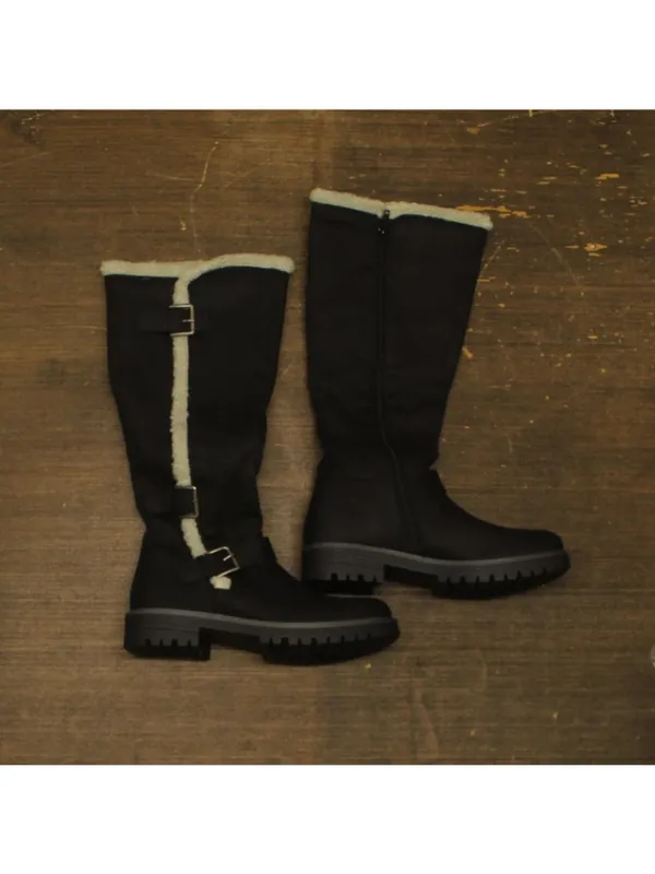 NWT Cliffs By White Mountain Merritt Tall Shaft Boot Black / Fabric 8.5M - Image 7