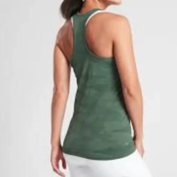 Athleta Women's Size Small Speedlight Camo Tank Top‎ Racerback Green Rapids - Image 2