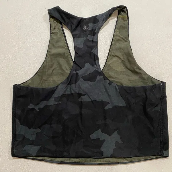 prAna Momento Reversible Camo Crop Top XS/S Racerback Yoga Activewear - Image 4