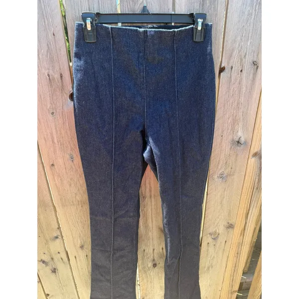 New!‎ $148 SPANX Denim Demi Boot Raw Indigo High Waist Flare Jeans Sz Small - Image 5