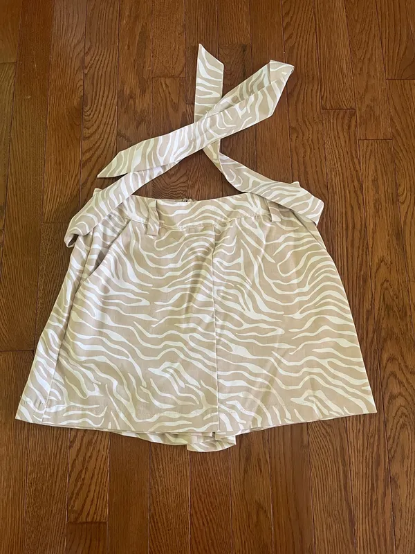 Blu Spero Beige Animal Striped Skort - Image 2