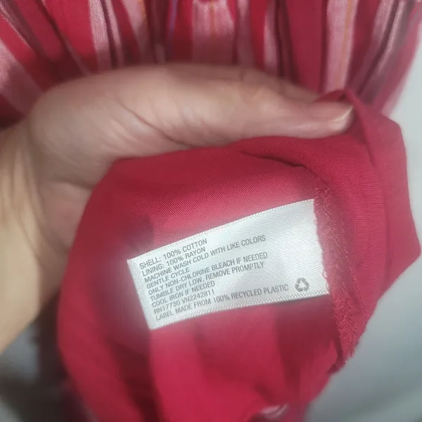 Universal Threads Red Pink Striped Halter Maxi Dress Smocked Waist Boho Small - Image 8