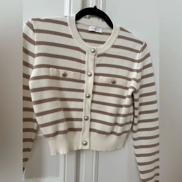Meshki Striped Knit Cardigan - Image 4