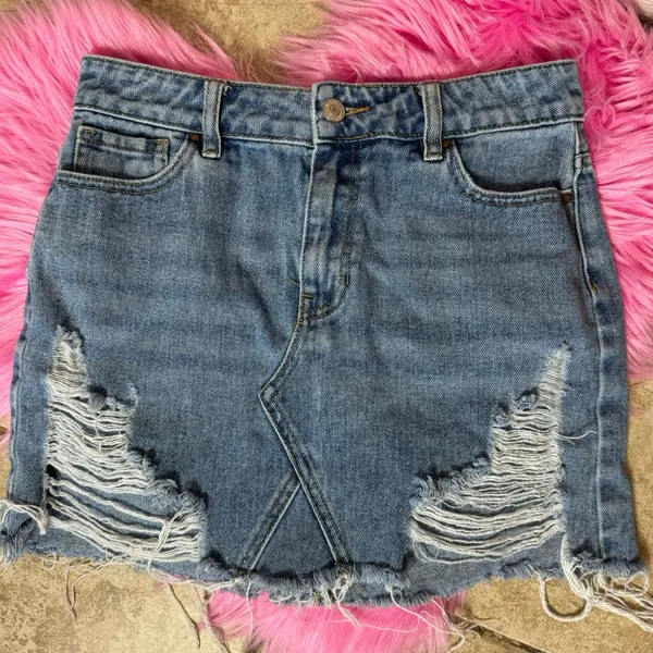 PacSun‎ Distressed Denim Skirt 25 - Image 6