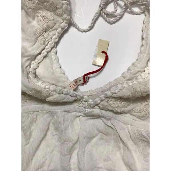 New. Anthropologie RAGA Sorrento Peplum Crop Top in White - Image 10